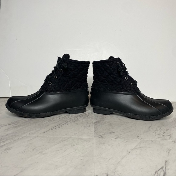 Sperry Saltwater Waterproof Duck Black Boot 8 1/2 W - Picture 7 of 15